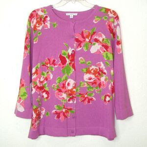 NEW! Isaac Mizrahi Live! Cardigan Sweater Floral Cottagecore Grandmacore
